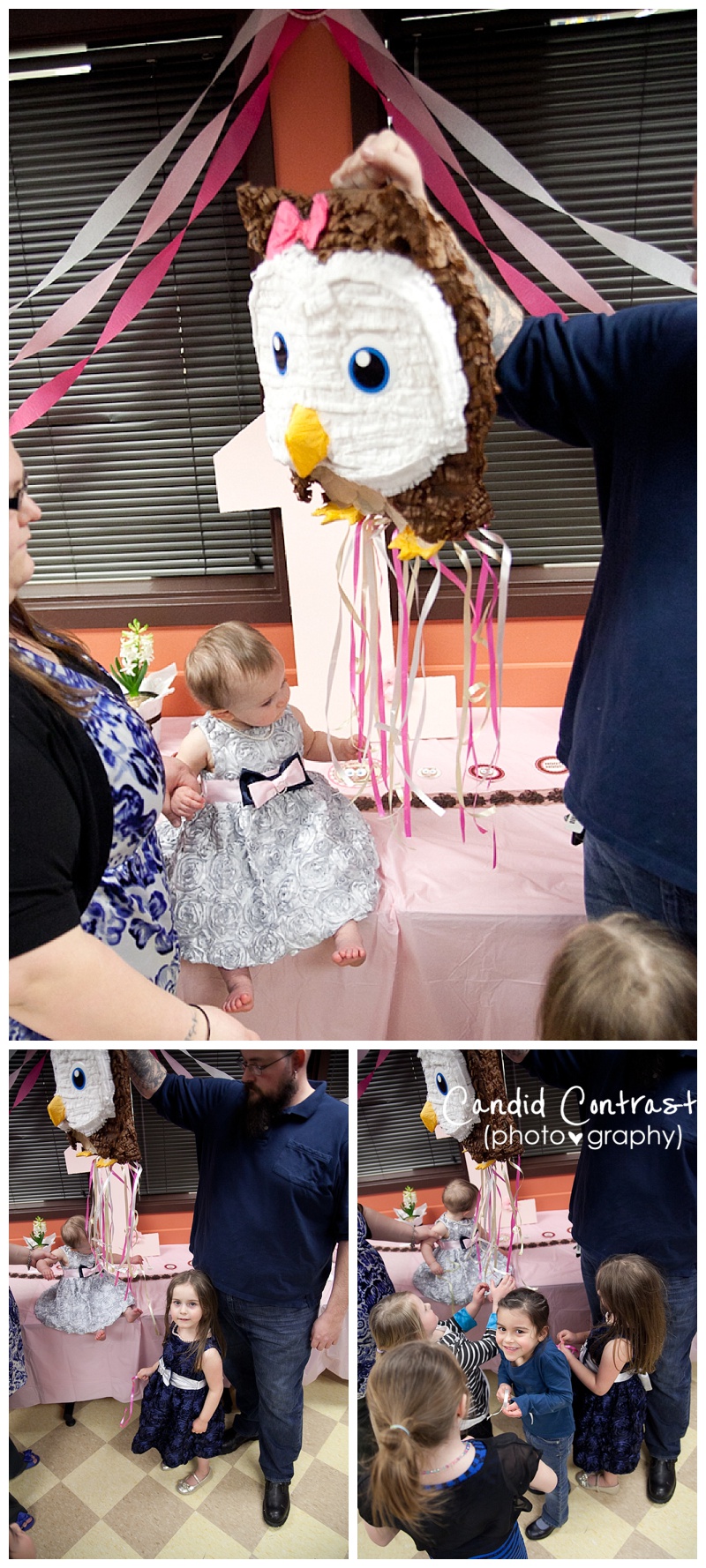 Dubuque Iowa birthday party, Hyvee, Candid Contrast Photography, owl birthday theme