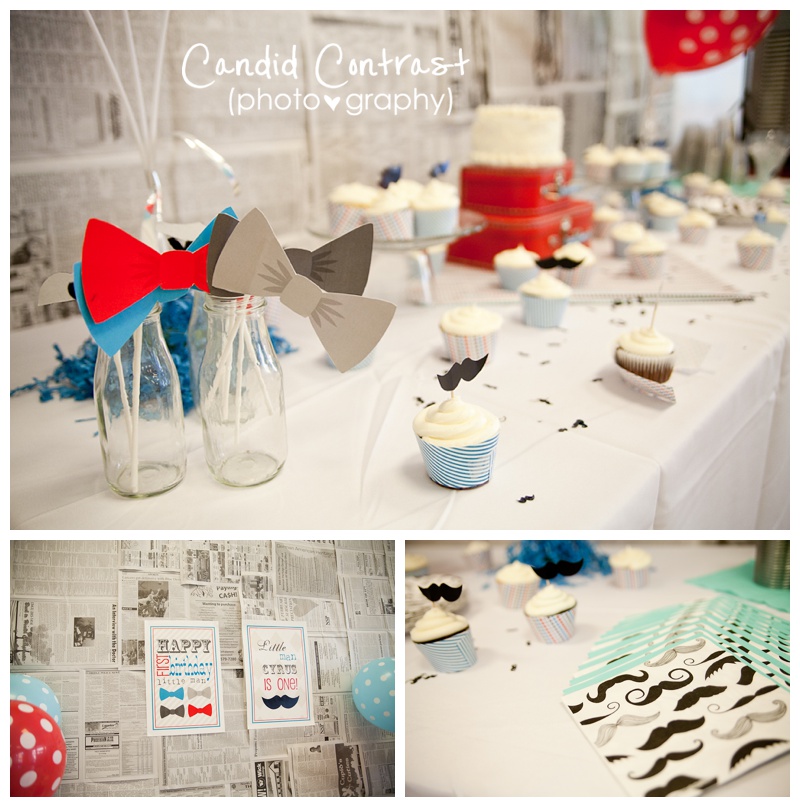 mustache first birthday party, Dubuque & Bellevue Iowa children's photographer, Candid Contrast Photography