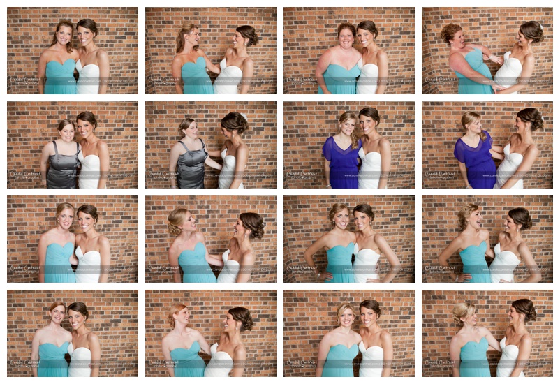 fun bridal party photos, bridal party mug shots, candid contrast photography, bellevue iowa wedding photographer