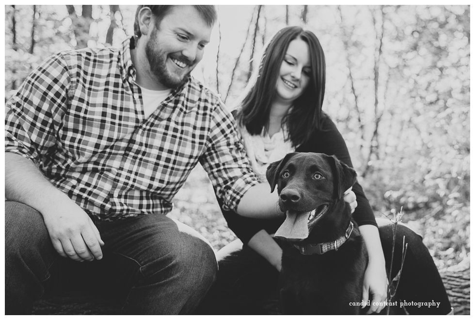 engagement photos with your dog, bellevue ia wedding photographer, candid contrast photography