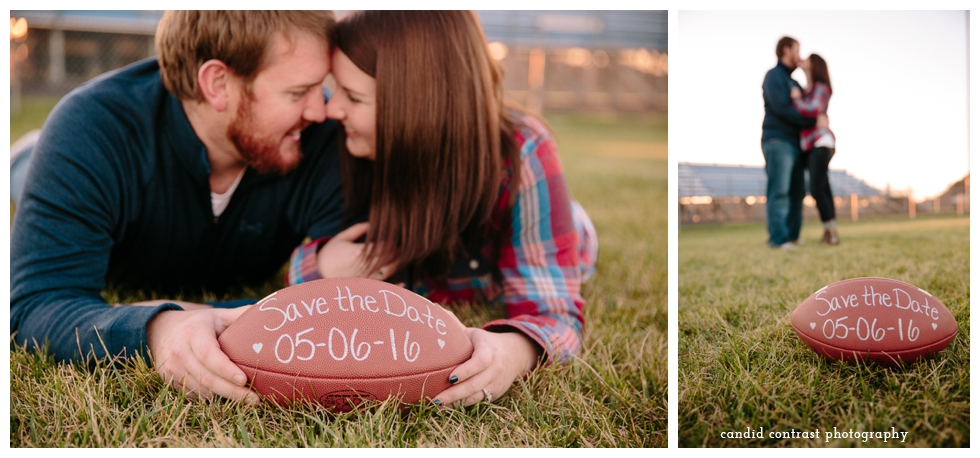 football save the date photos, bellevue ia wedding photographer, candid contrast