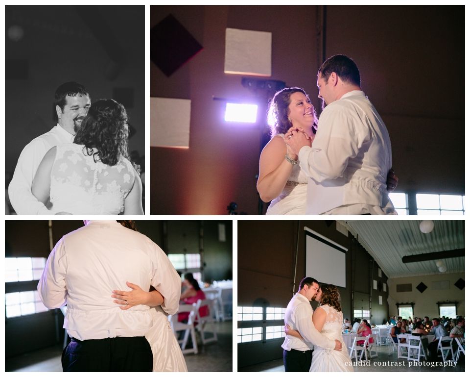 candid contrast photography, first dance at the shore event centre bellevue ia wedding