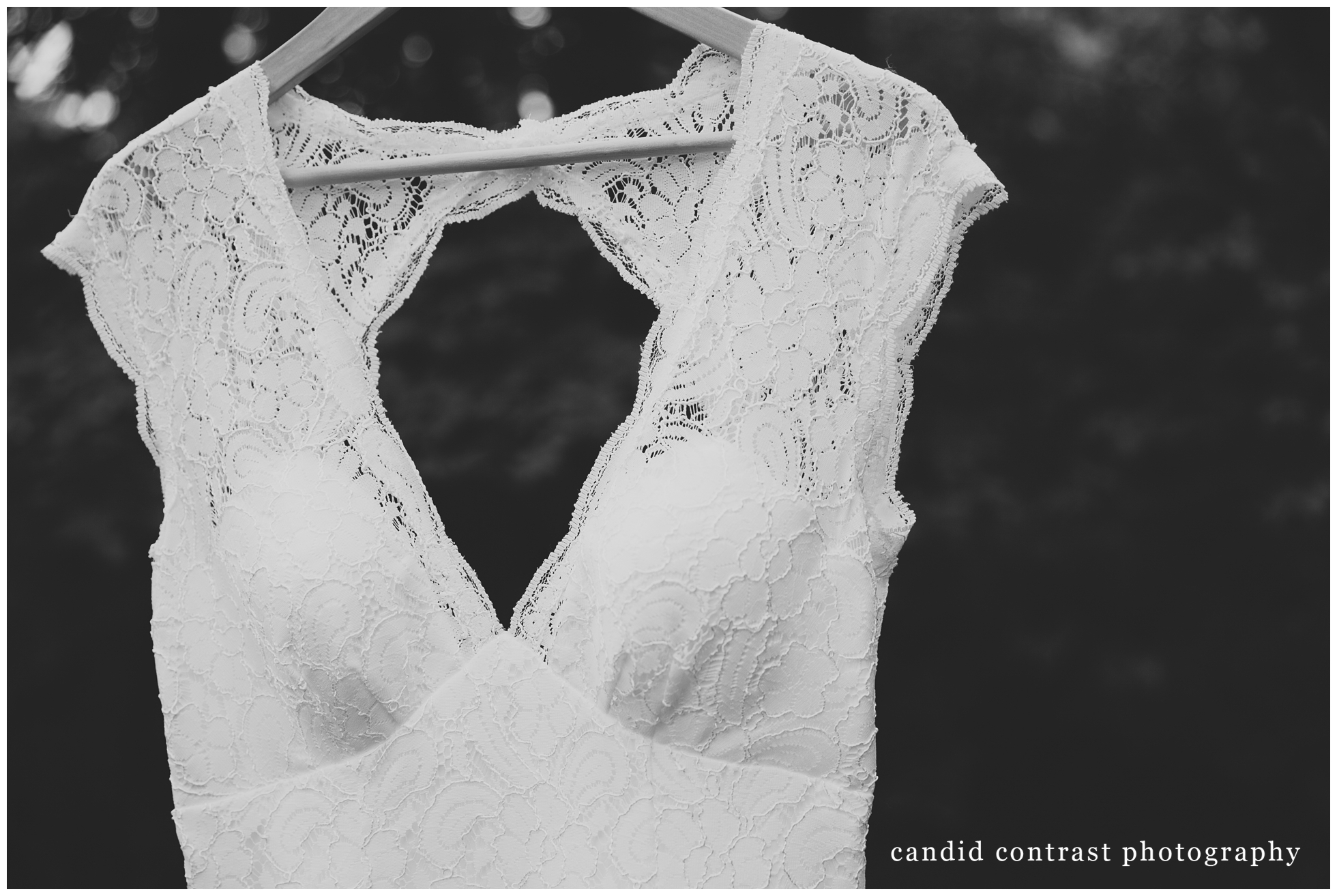 lace dress at backyard wedding in dubuque, ia, candid contrast photography