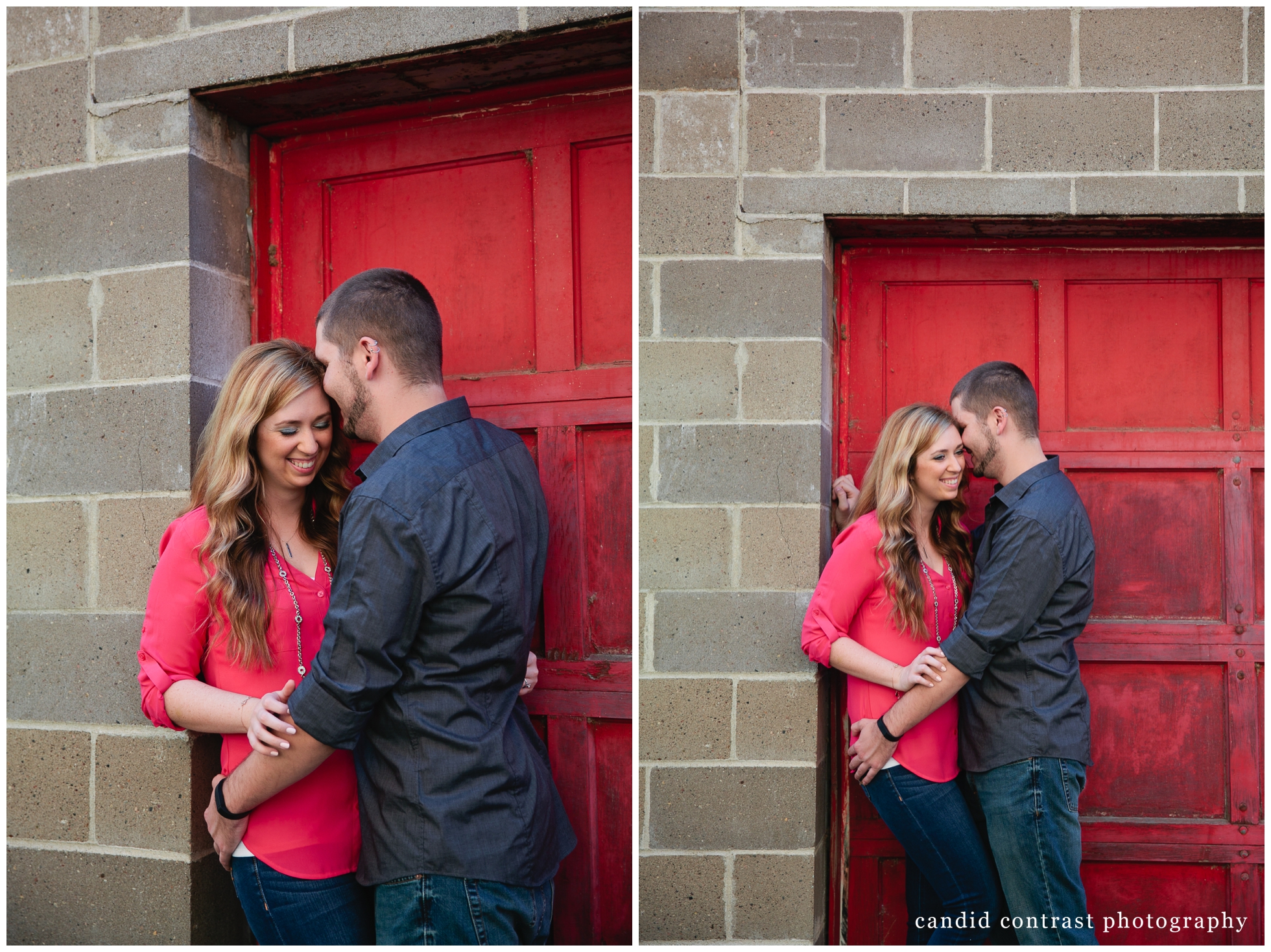 modern engagement photos in the millwork district in dubuque, ia, wedding photographer candid contrast photography