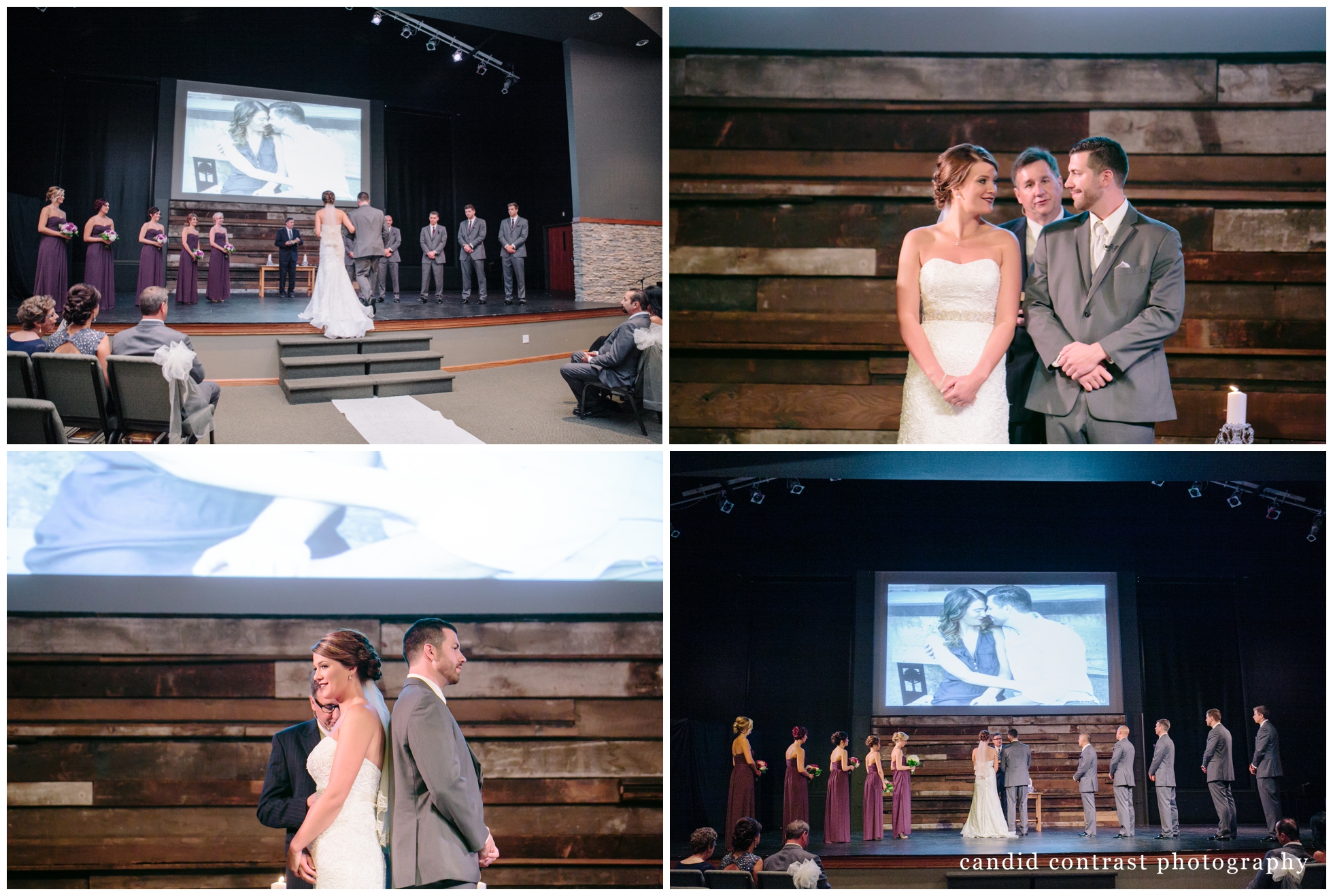 dubuque ia wedding ceremony at hope church , candid contrast photography 