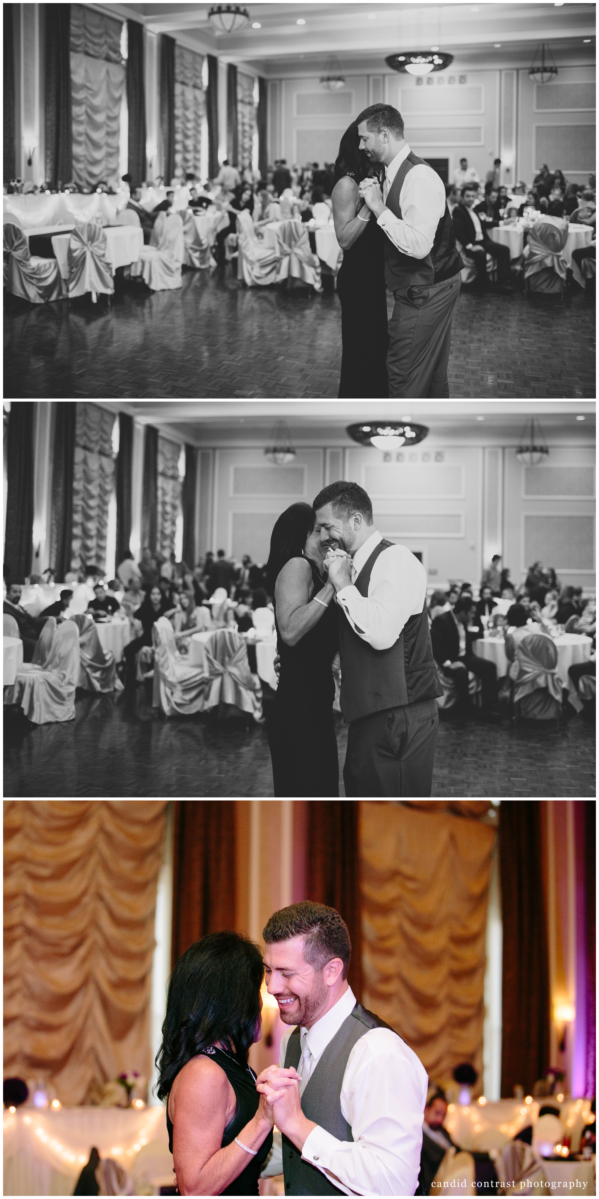 dancing at dubuque ia wedding reception at the hotel julien , candid contrast photography 