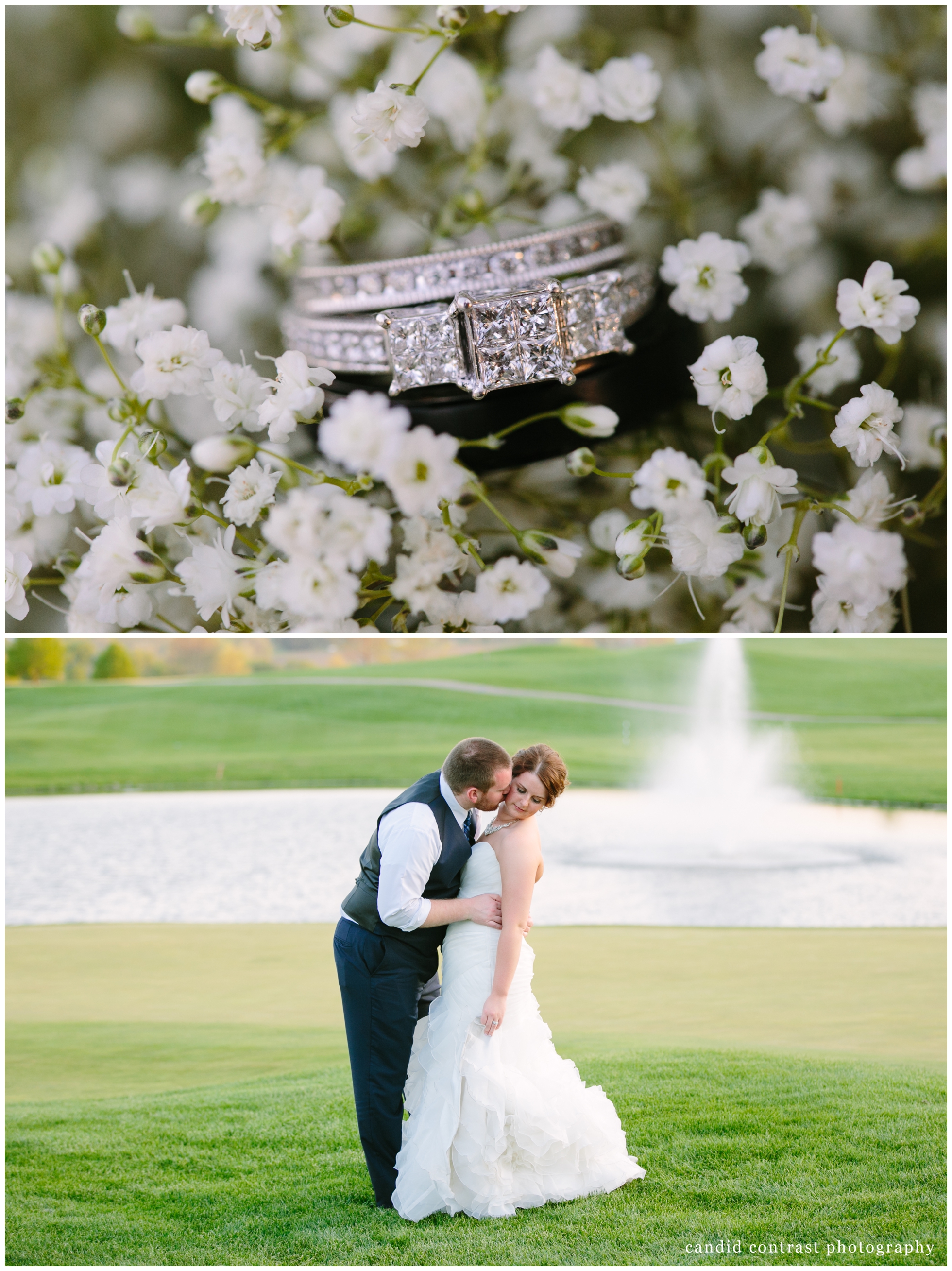 wedding ceremony at the Meadows Golf Club, Dubuque iowa wedding, candid contrast photography