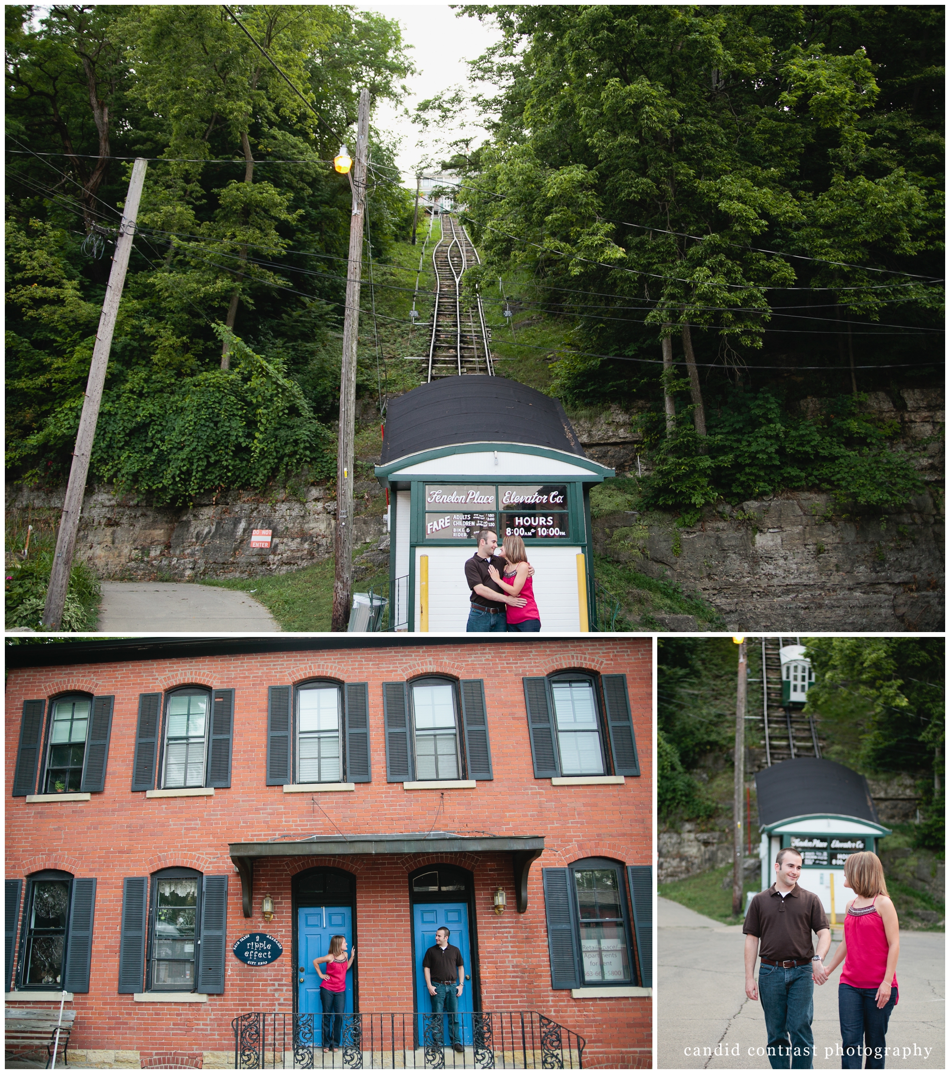 Fenlon Place Elevator engagement session, Dubuque ia wedding photographer