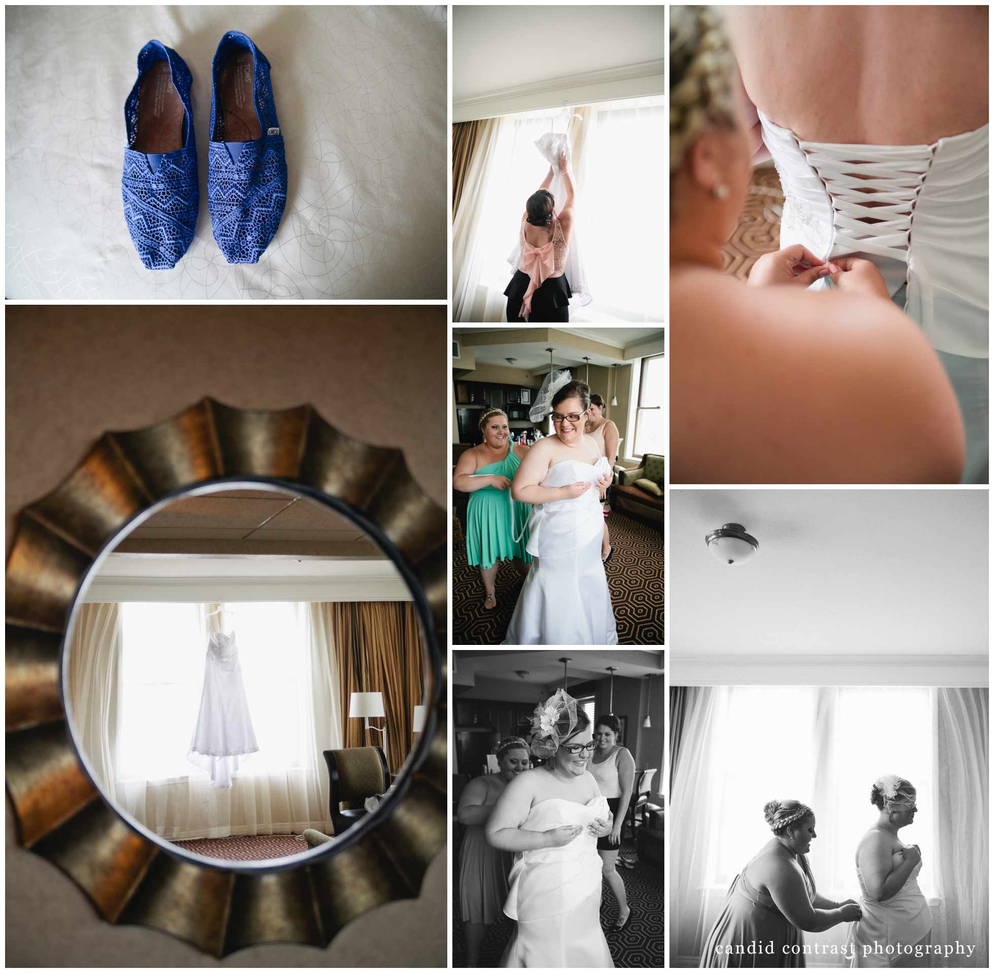 candid wedding moments & getting ready at hotel julien for same sex dubuque iowa wedding, candid contrast photography