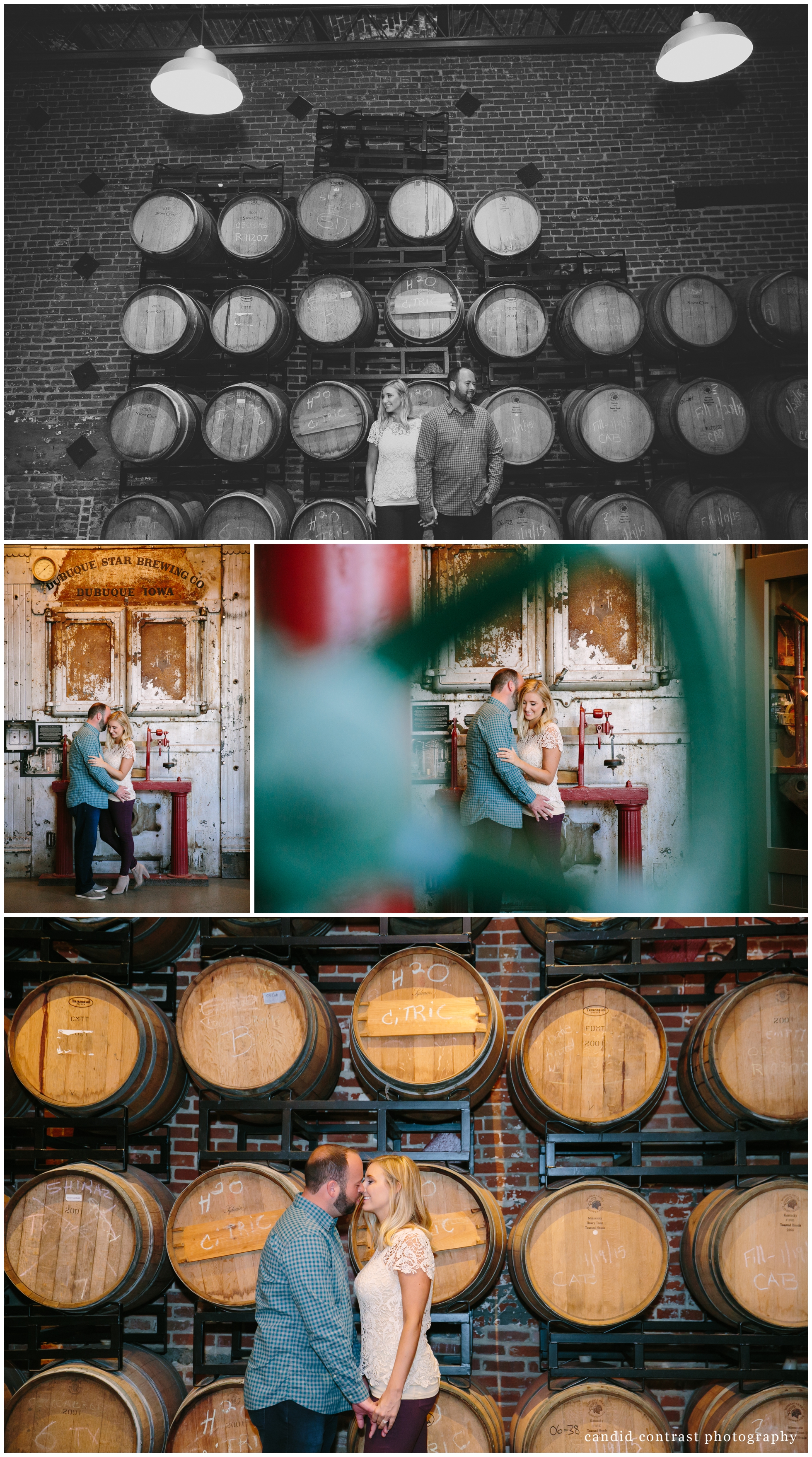 romantic engagement session at stone cliff winery in dubuque iowa, iowa wedding photographer candid contrast photography