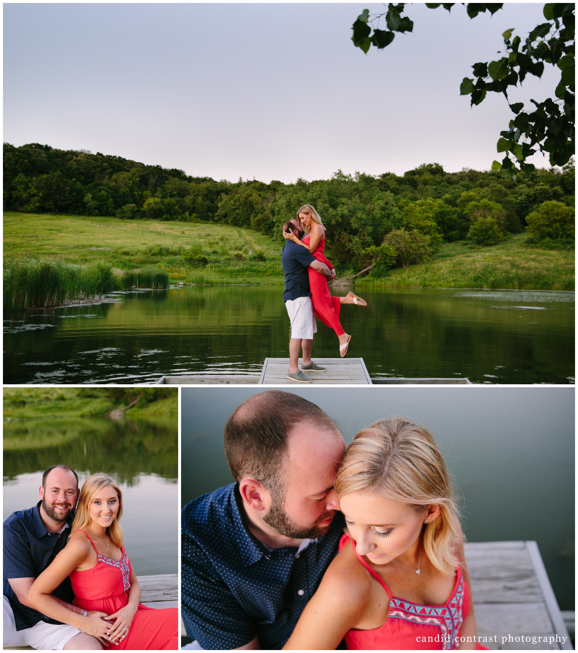 romantic engagement session at lorelei cabins in dubuque iowa, iowa wedding photographer candid contrast photography