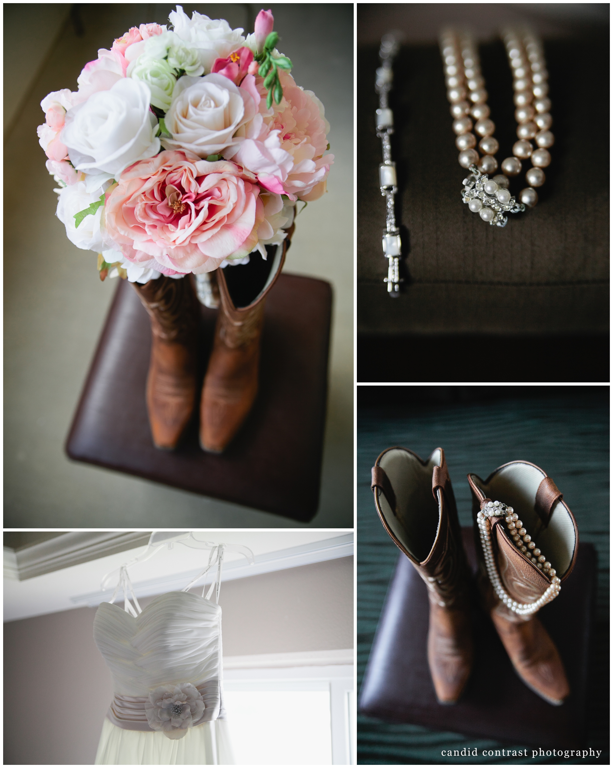 getting ready for Bellevue Iowa wedding at The Shore Event Centre, brides cowboy boots, iowa wedding photographer candid contrast photography
