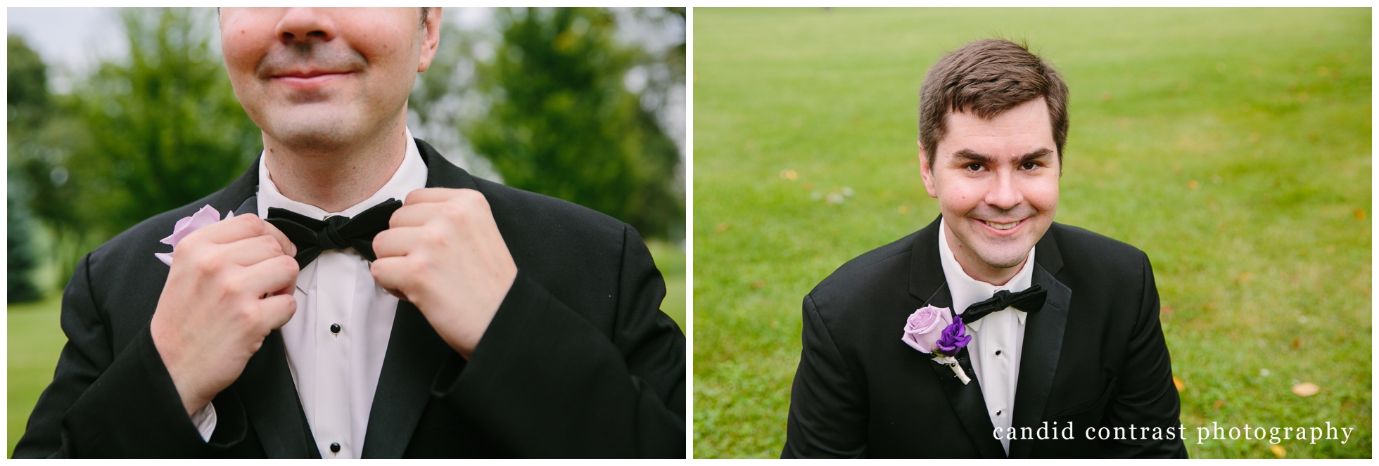groom at classic Dubuque iowa wedding at the grand river center, candid contrast photography