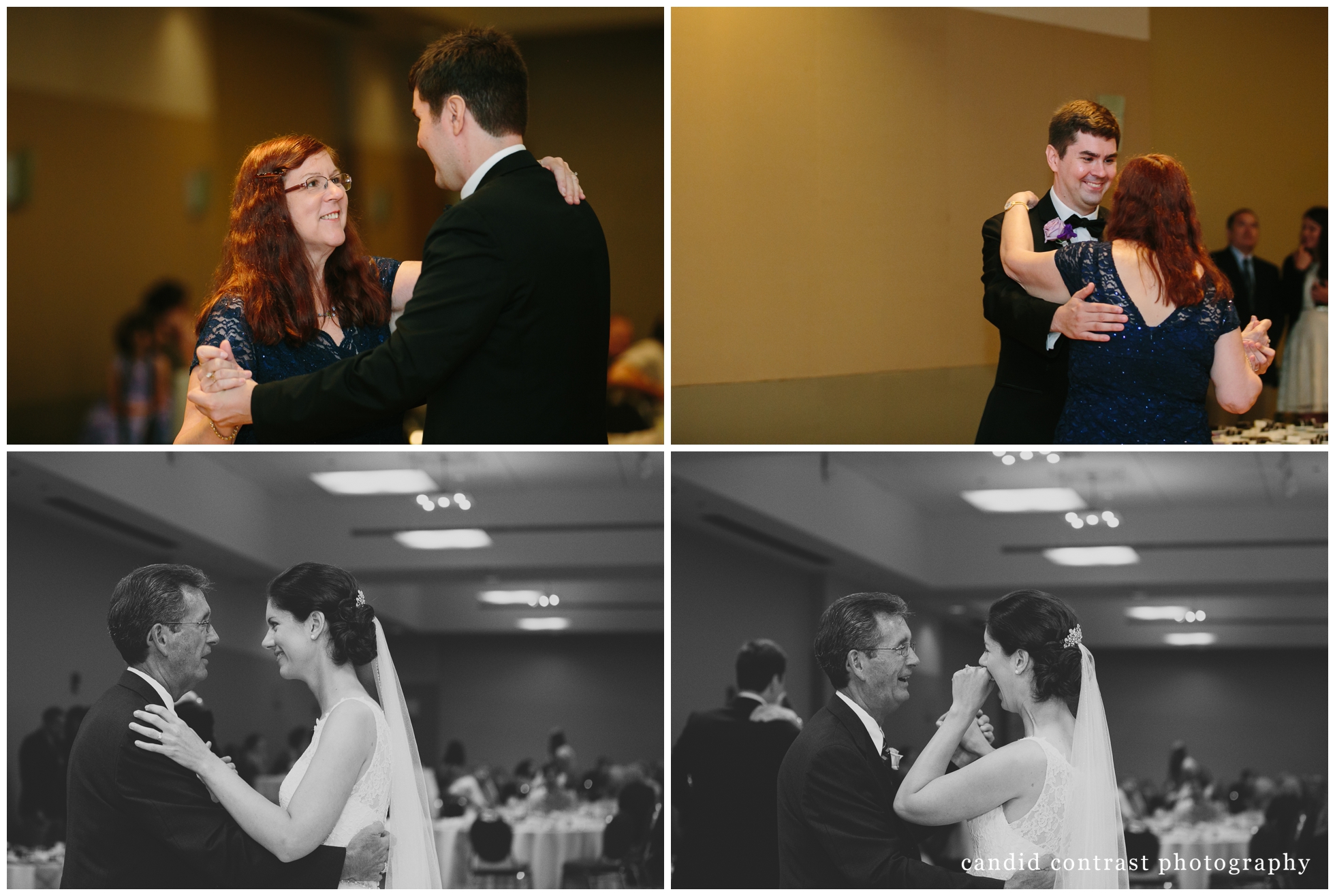 first dance at classic Dubuque iowa wedding at the grand river center, candid contrast photography