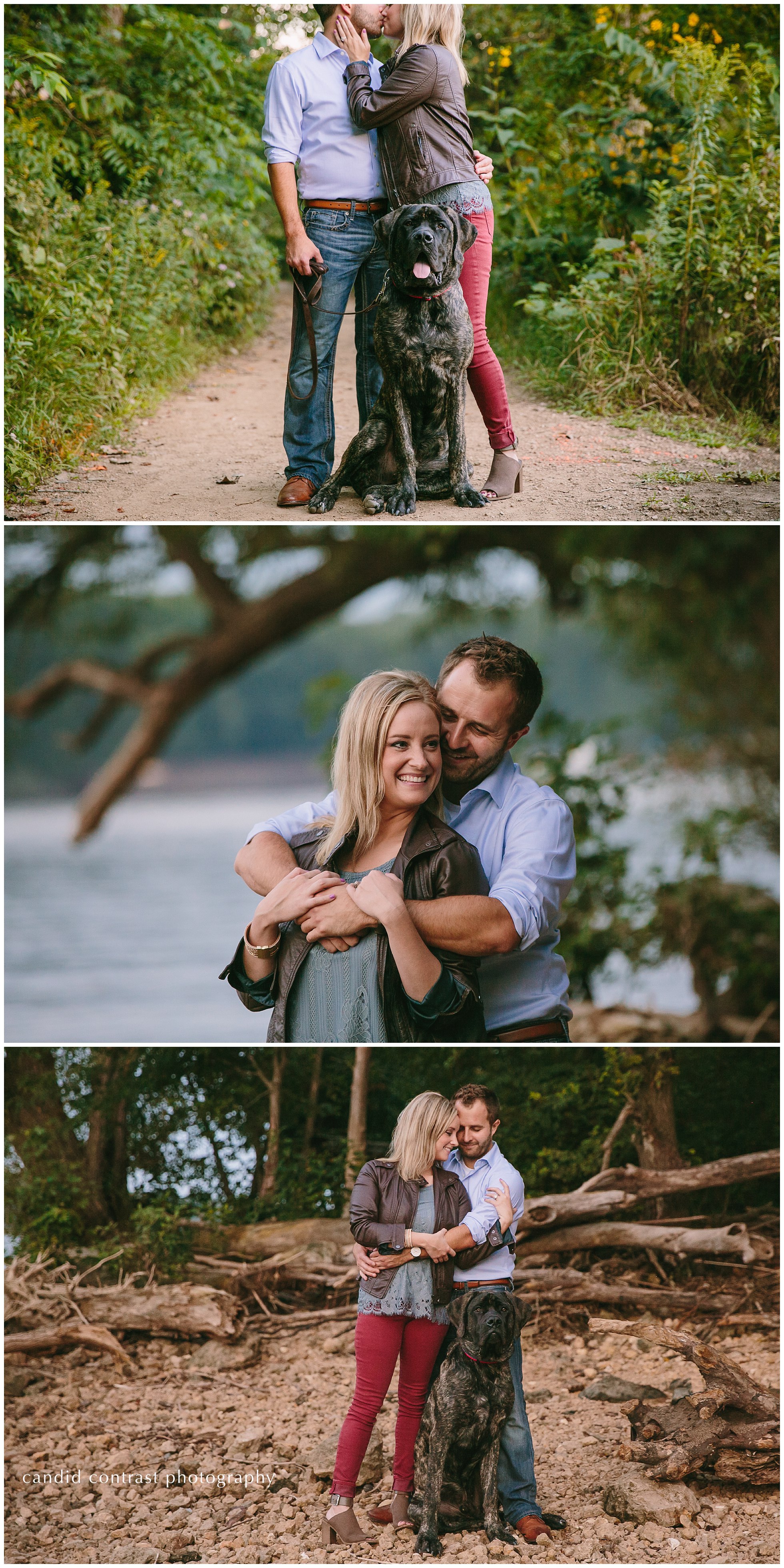 sunset engagement session on the beach at mines of spain in dubuque