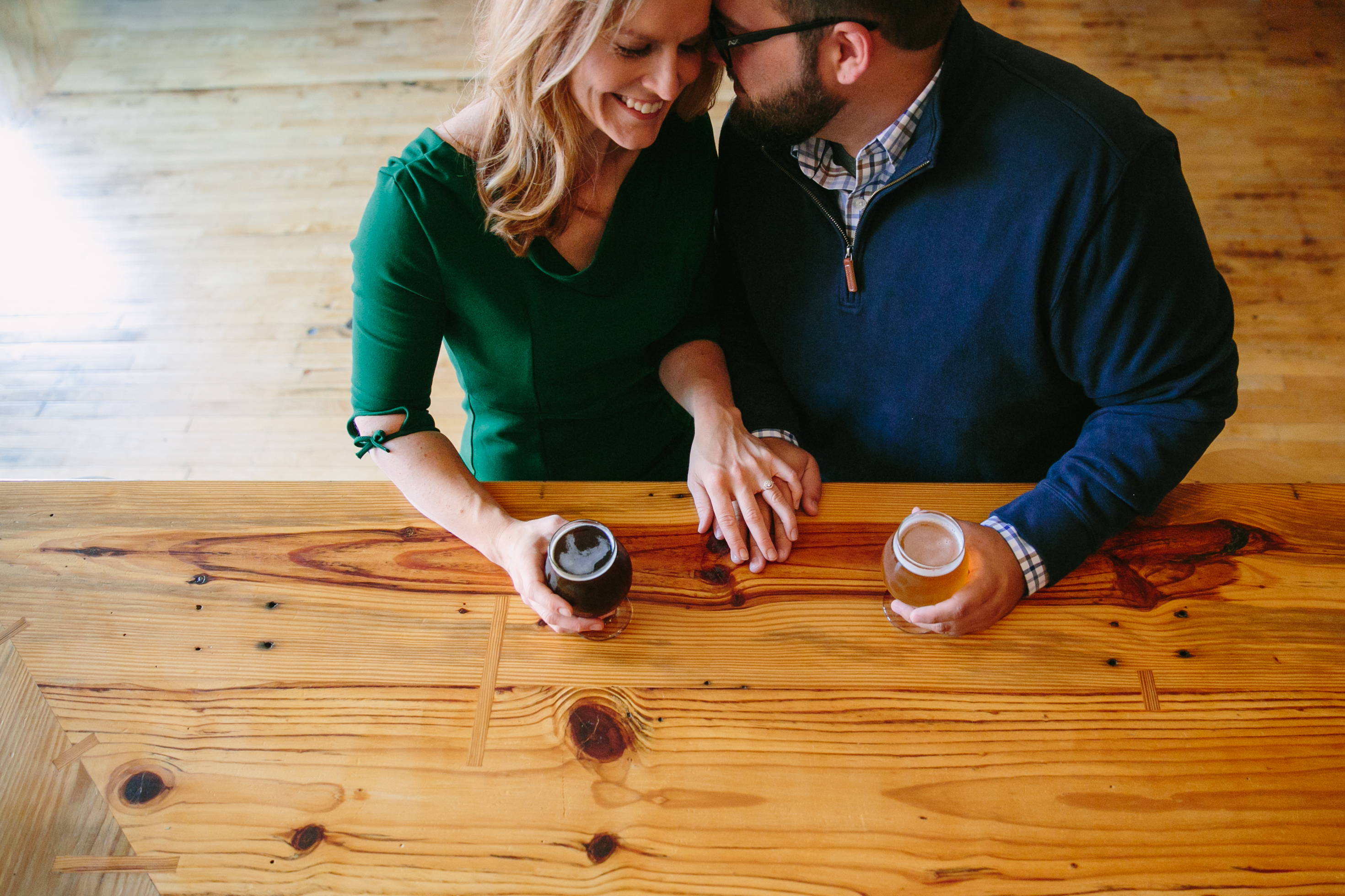 engagement photos at Jubeck Brewing in Dubuque