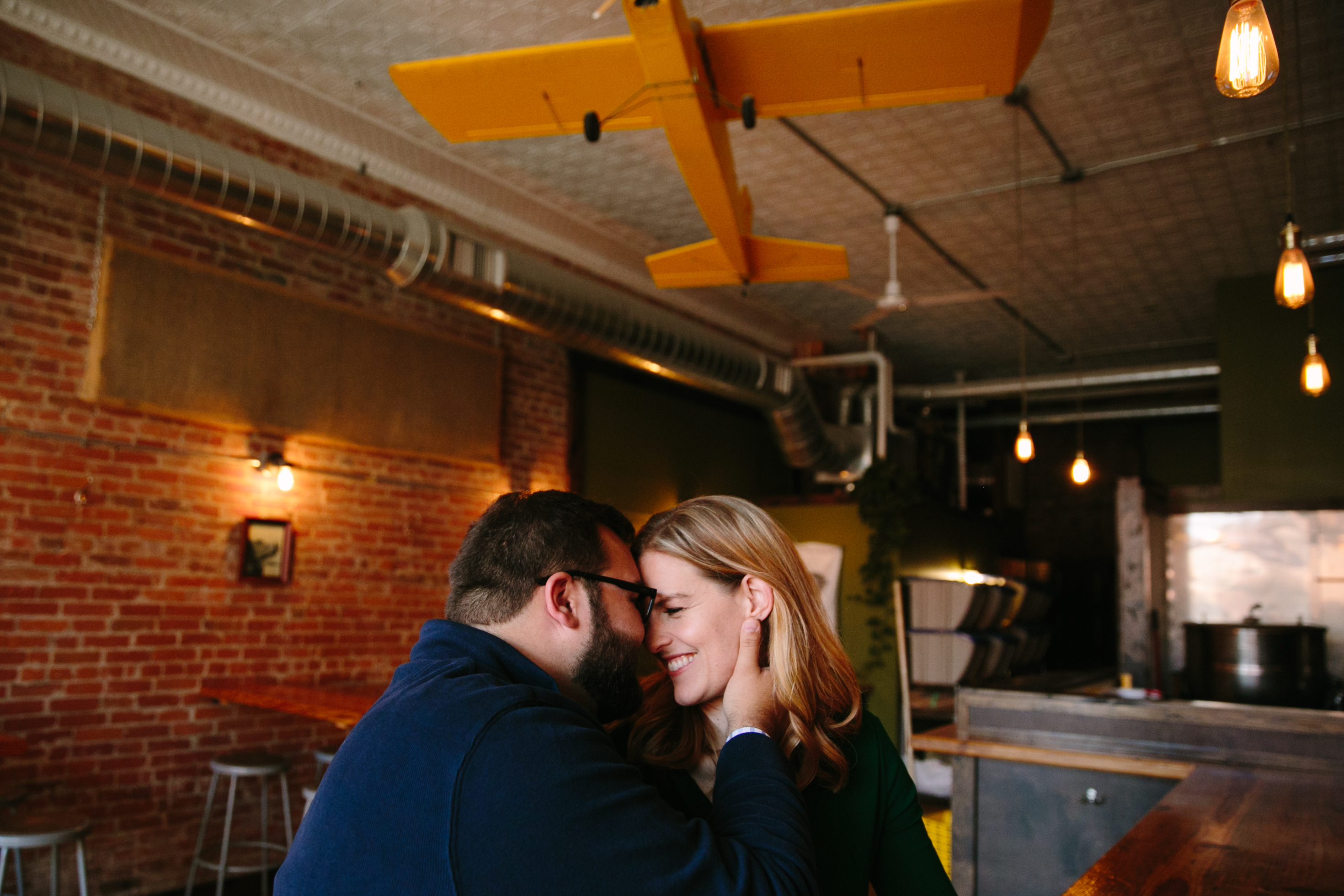 engagement photos at Jubeck Brewing in Dubuque