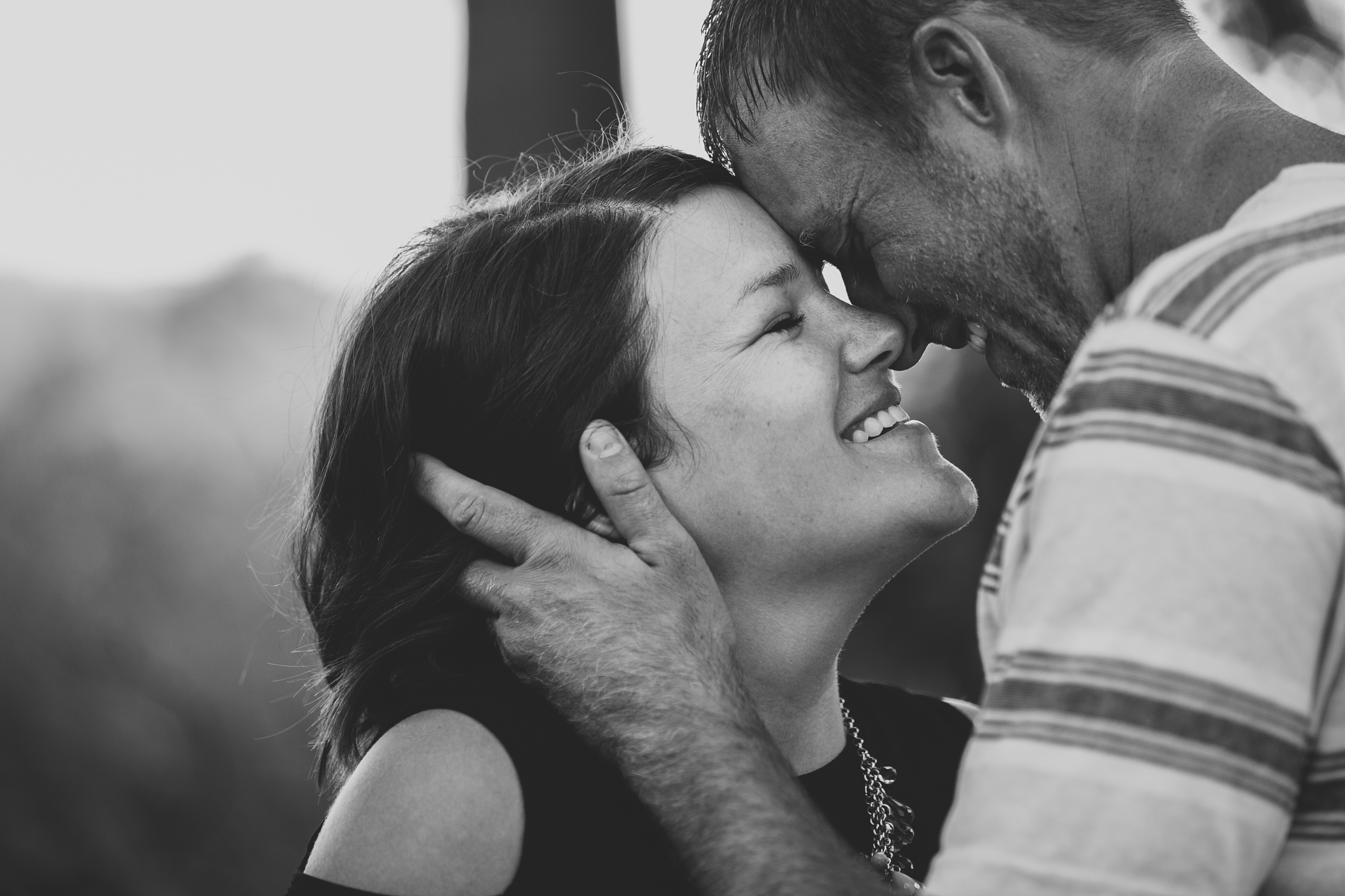 outdoor dubuque engagement session by catherine furlin photography, couple in black and white