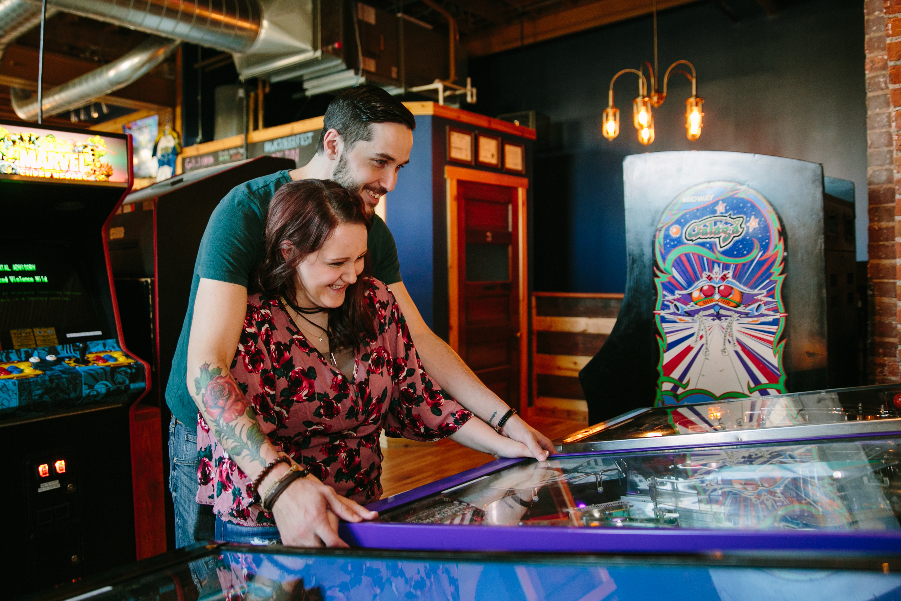 dubuque arcade engagement by catherine furlin photography