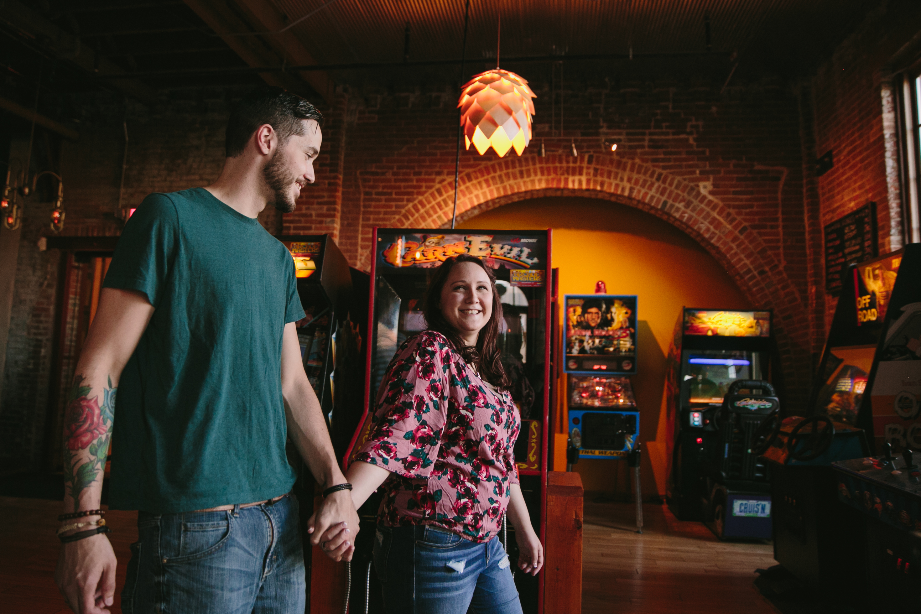dubuque arcade engagement by catherine furlin photography