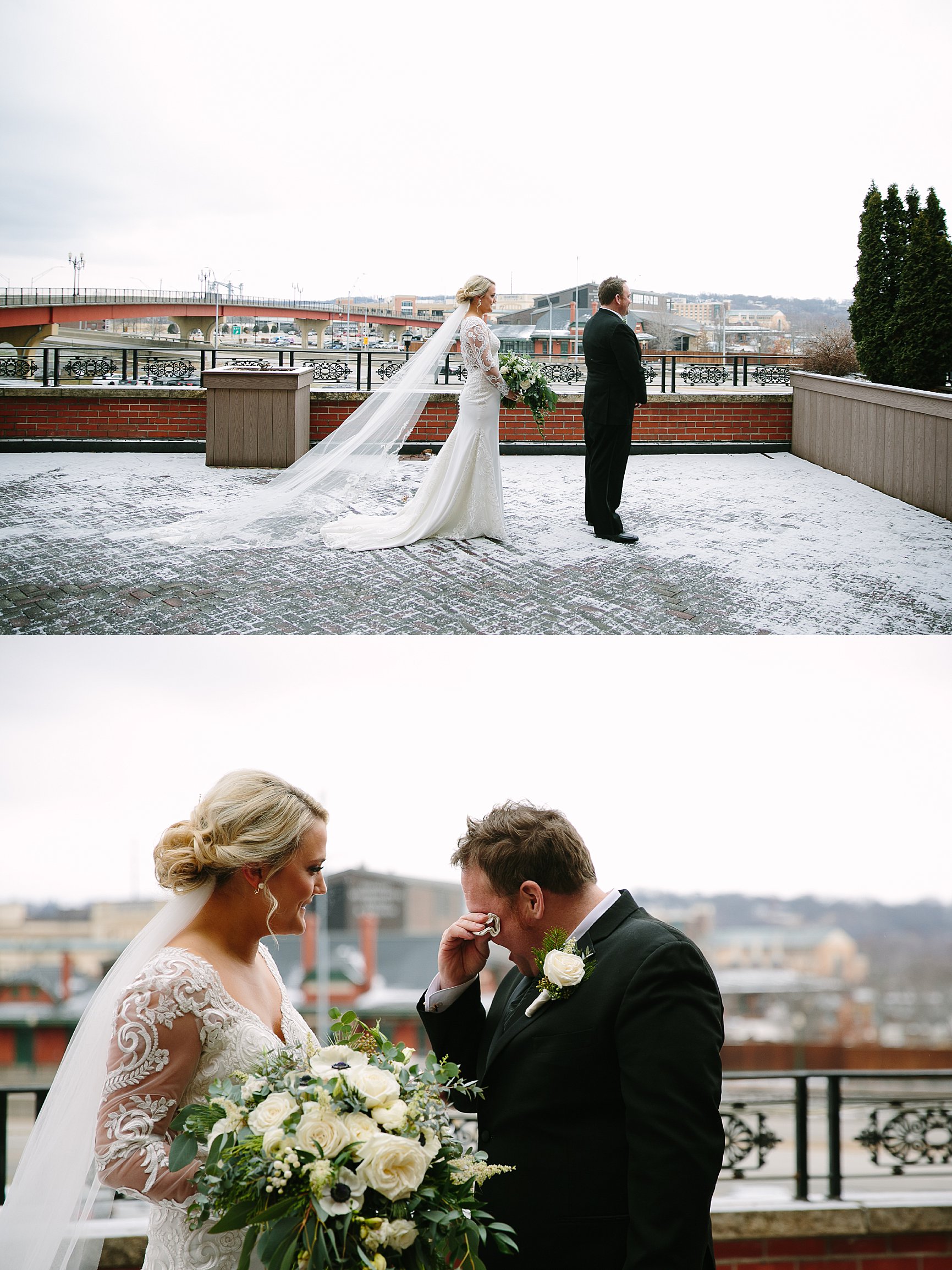 bride and groom see each other for the first time at hotel juien wedding, catherine furlin photography