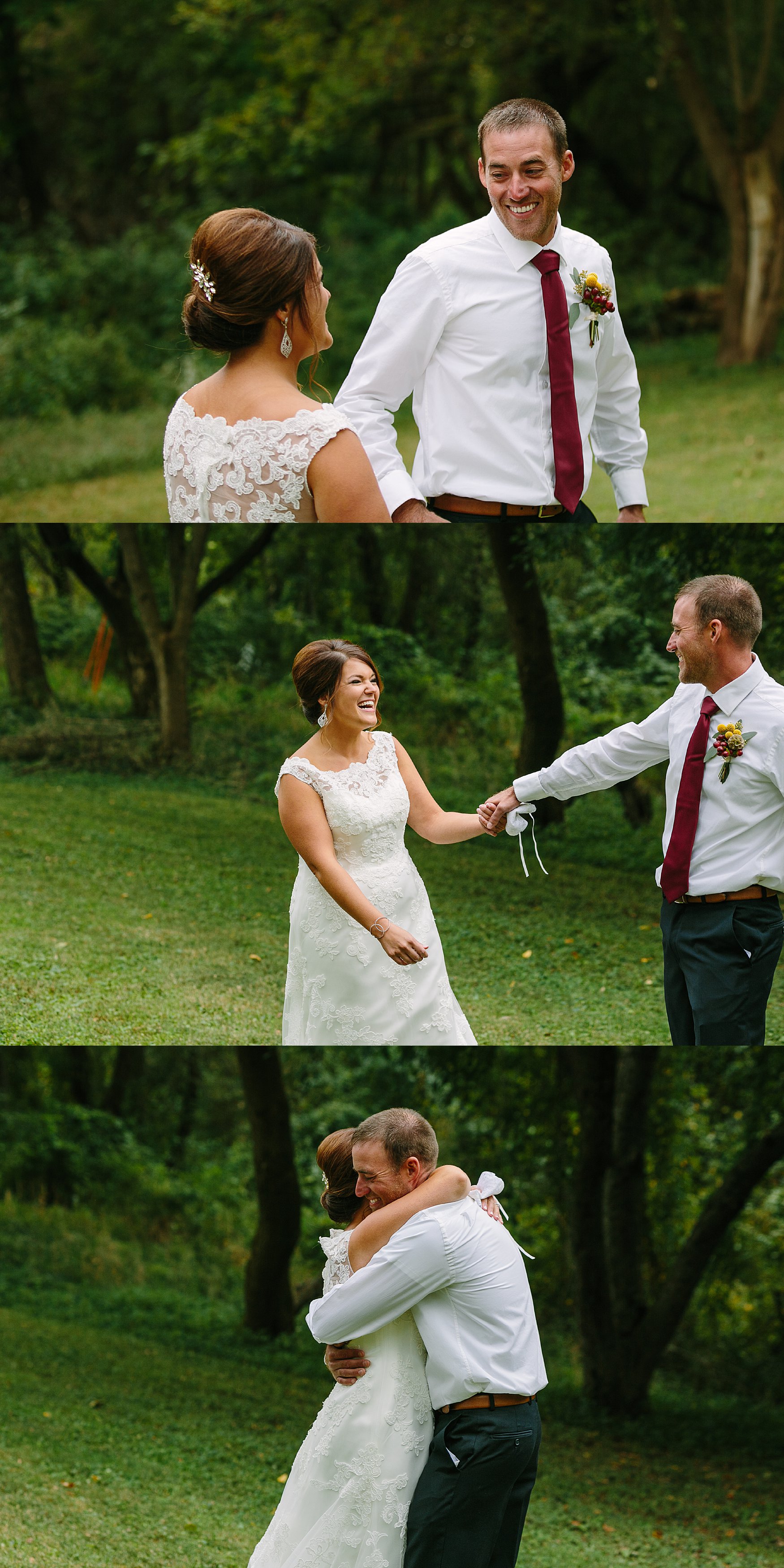 first look at outdoor dubuque wedding, catherine furlin photography