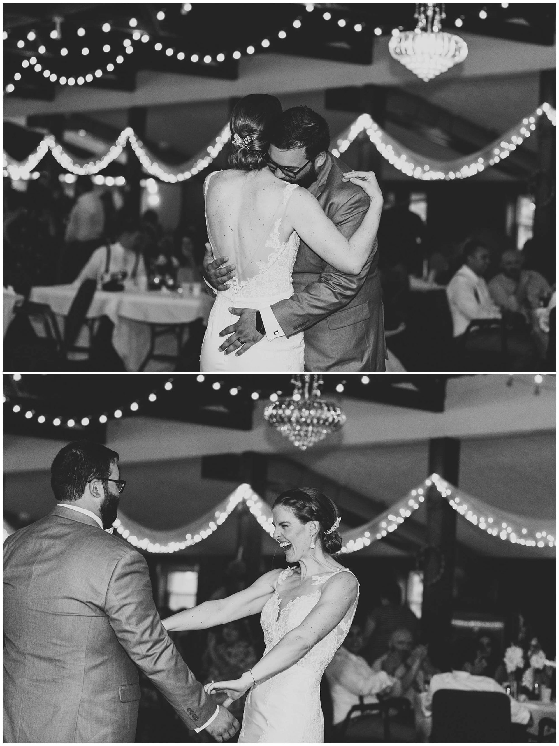 couple's first dance during their iowa wedding