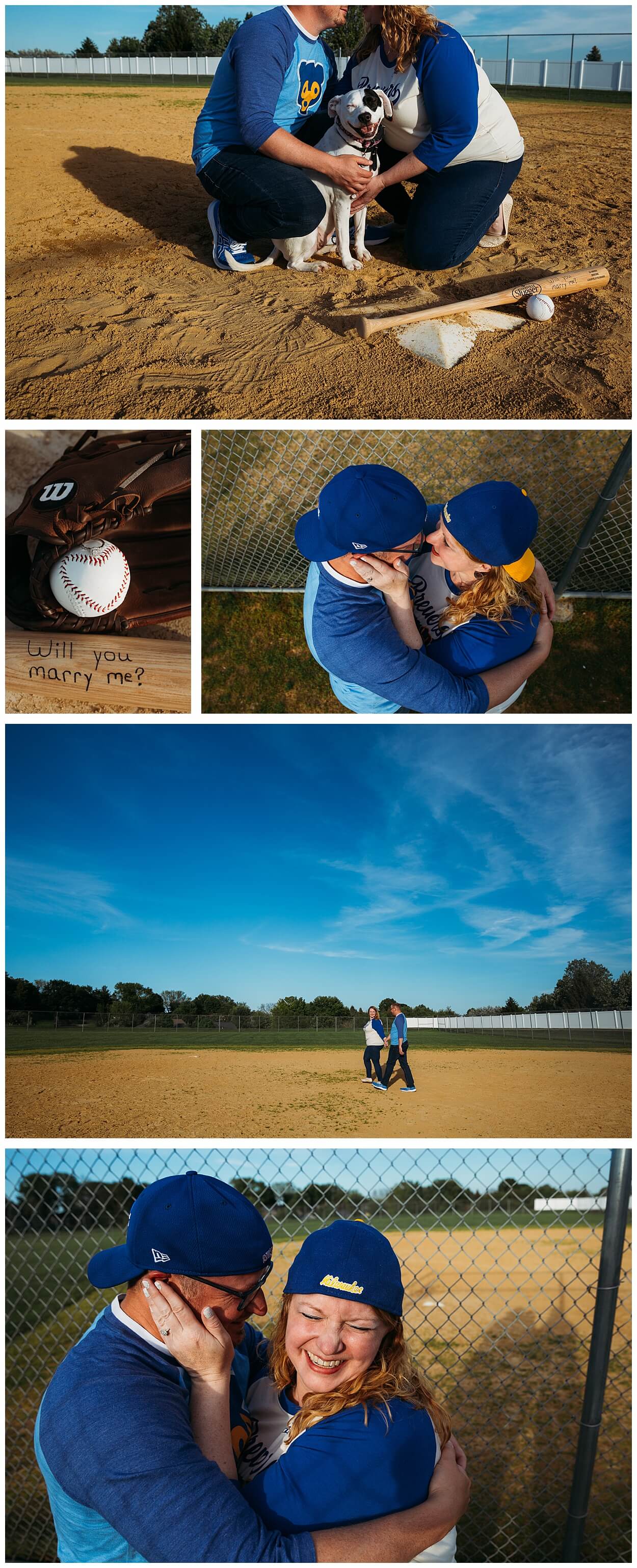 dubuque baseball field engagement photos