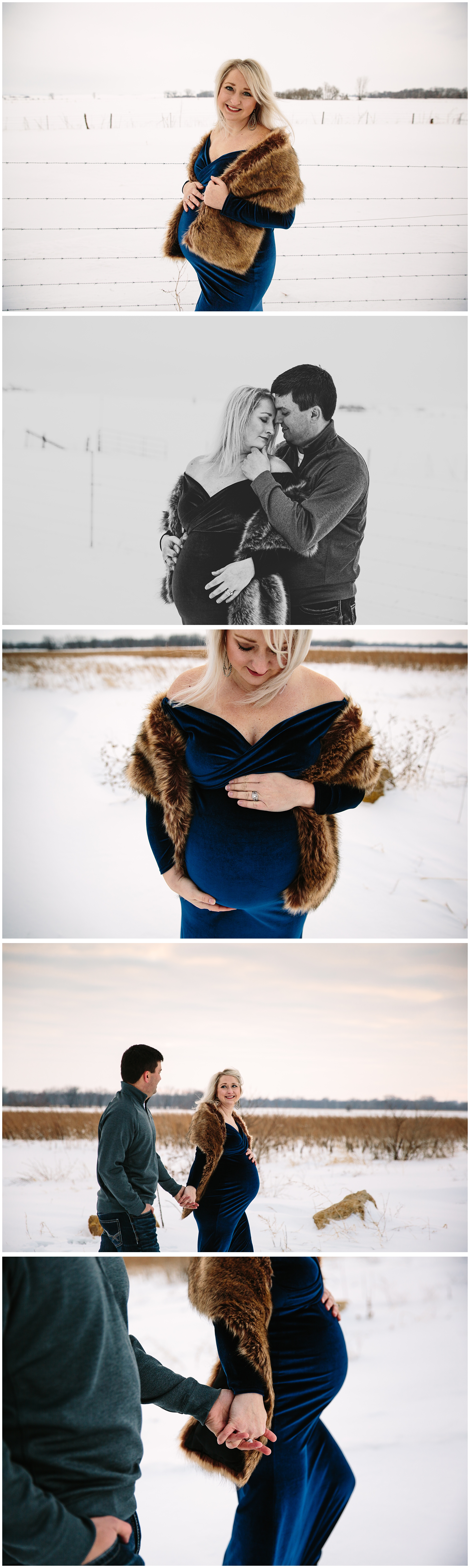 at home winter maternity session