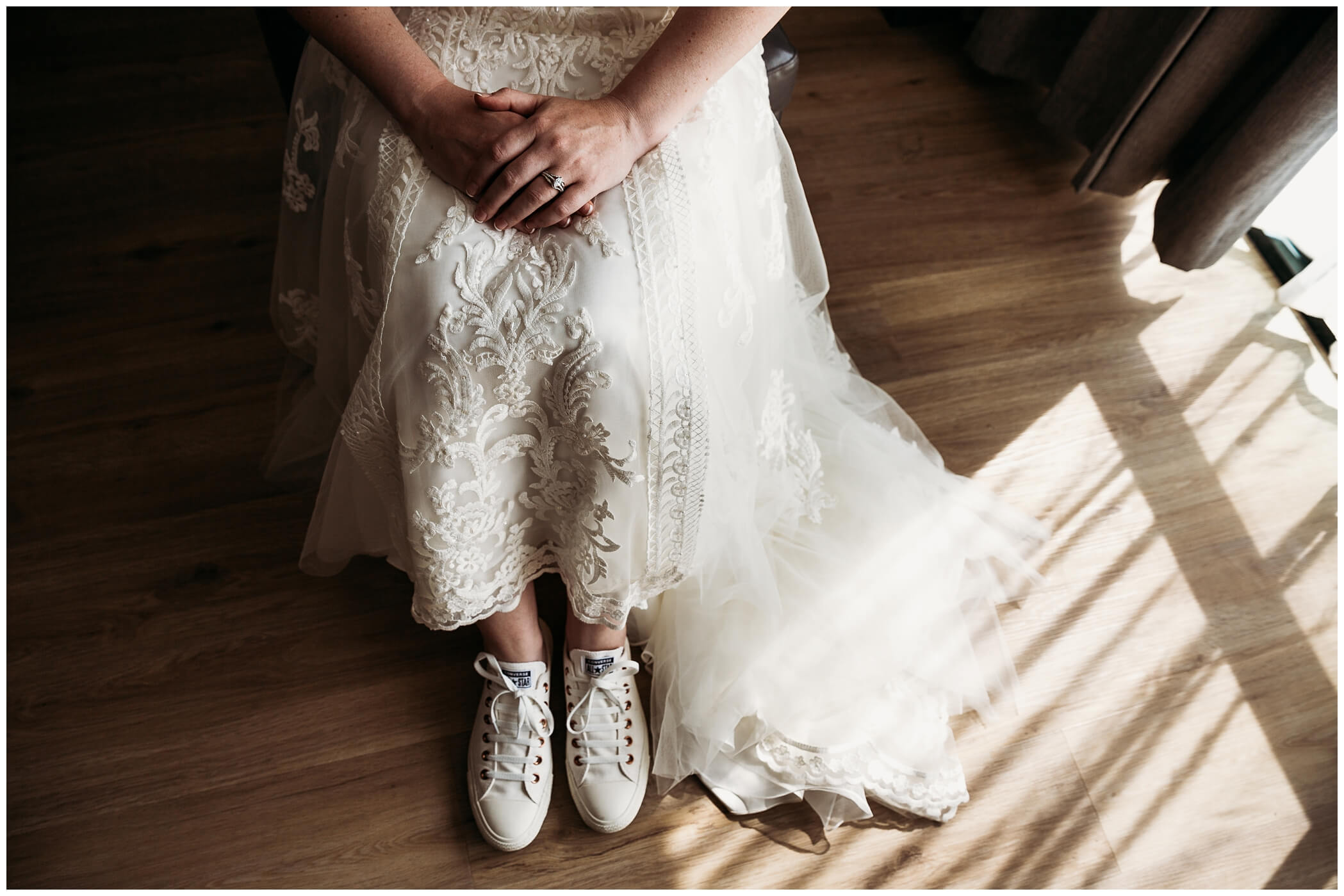 The Bride's custom converse for her wedding day.