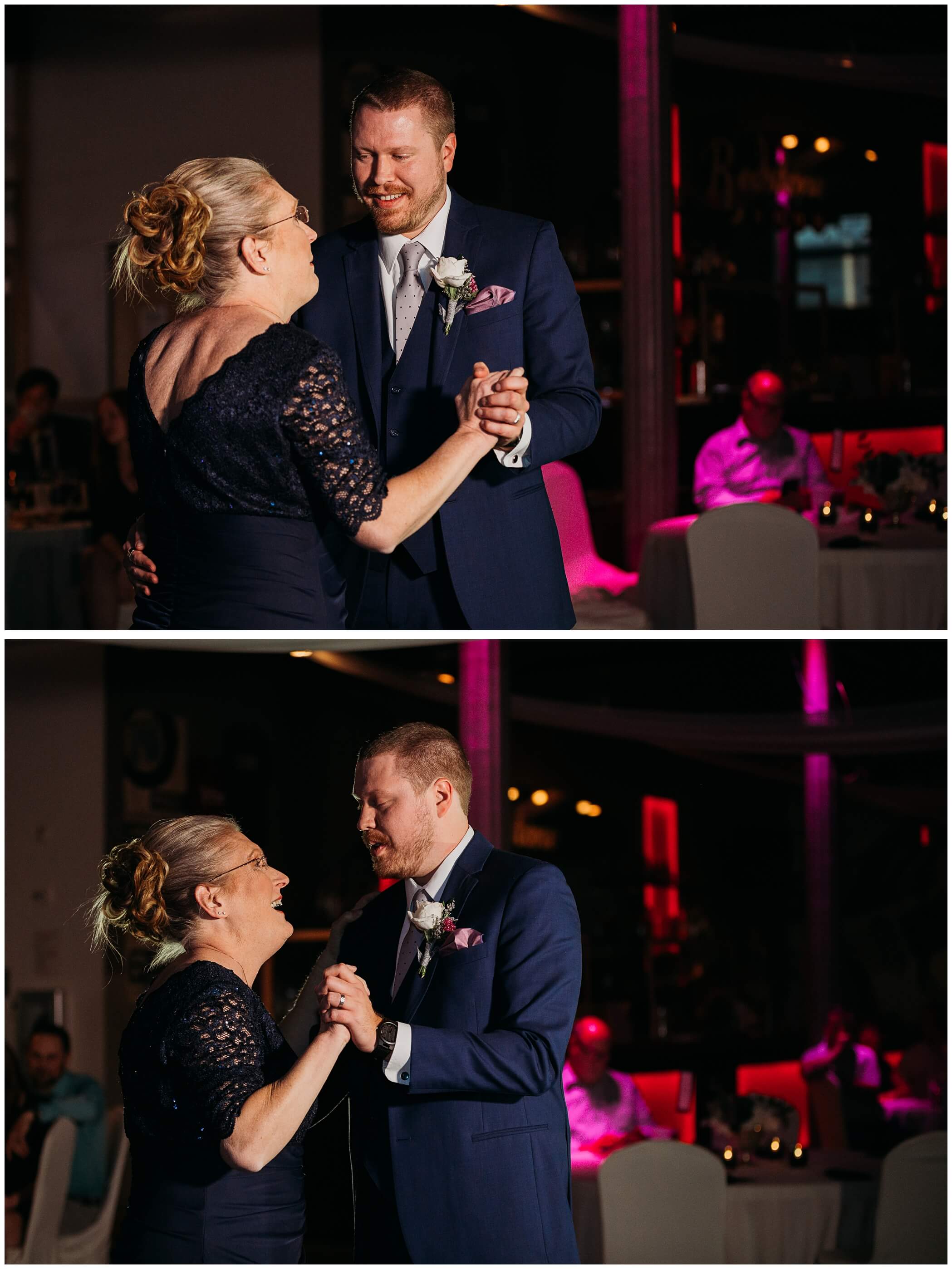 Mother-Son dance during a wedding reception at Common Chord in Davenport.