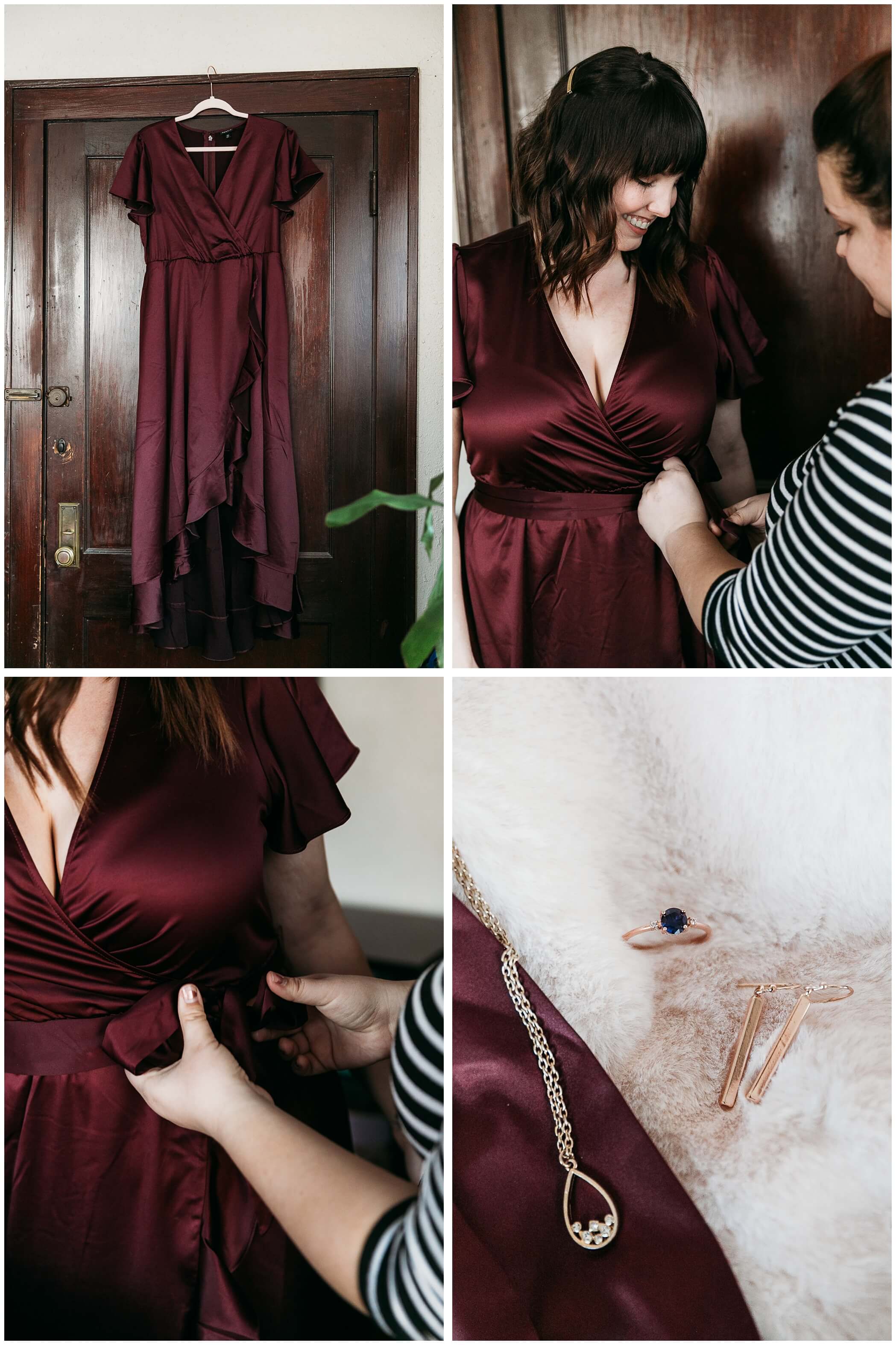 burgundy wedding gown