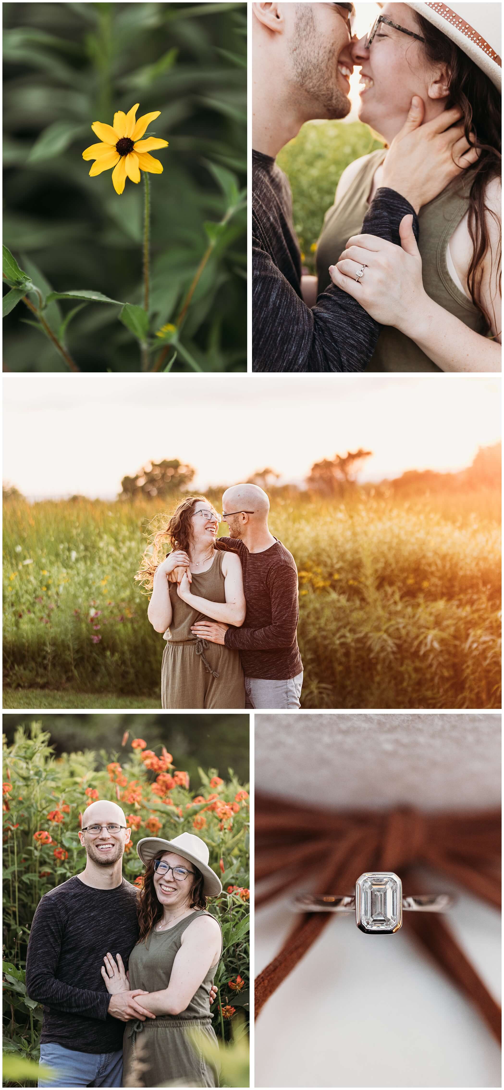 golden hour engagement photos at the Mines of Spain