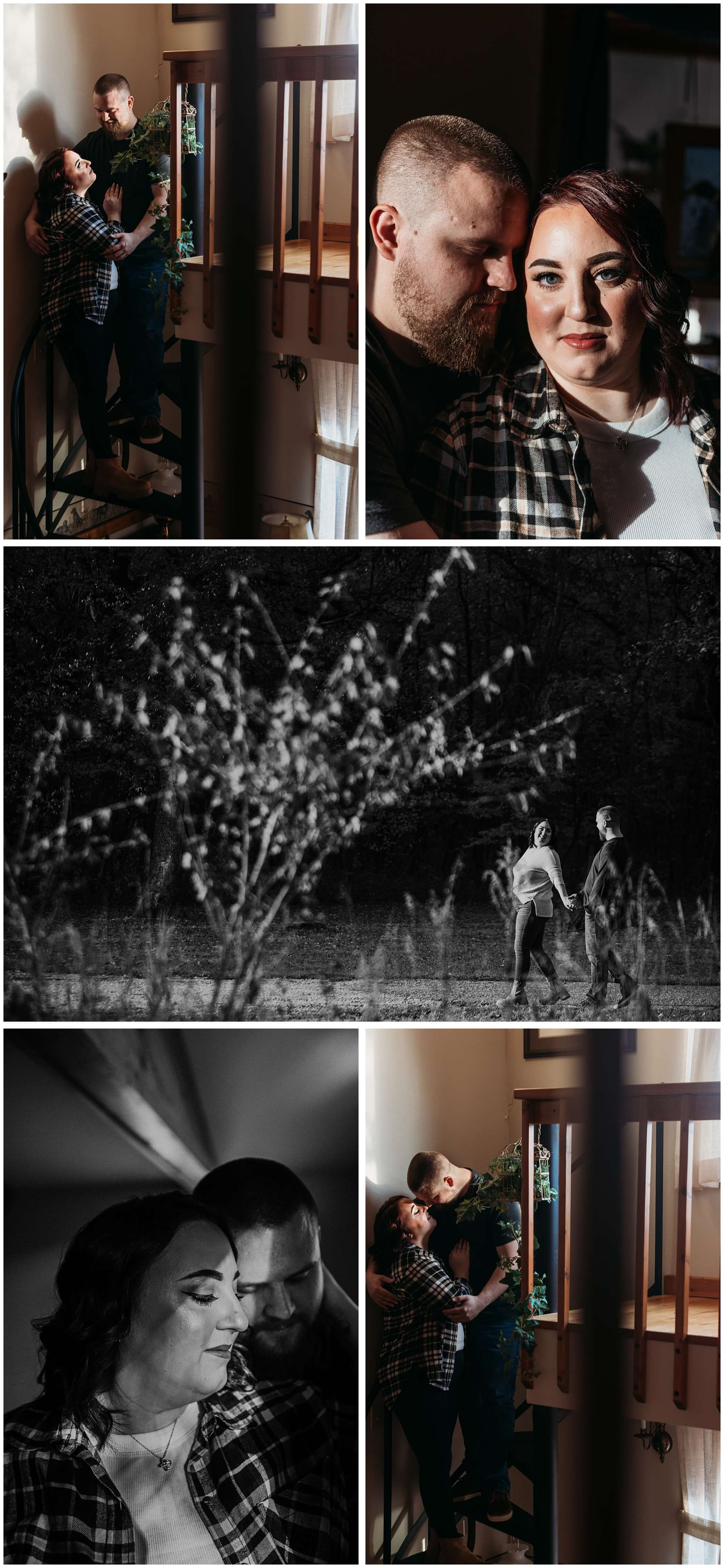 iowa cabin engagement photos