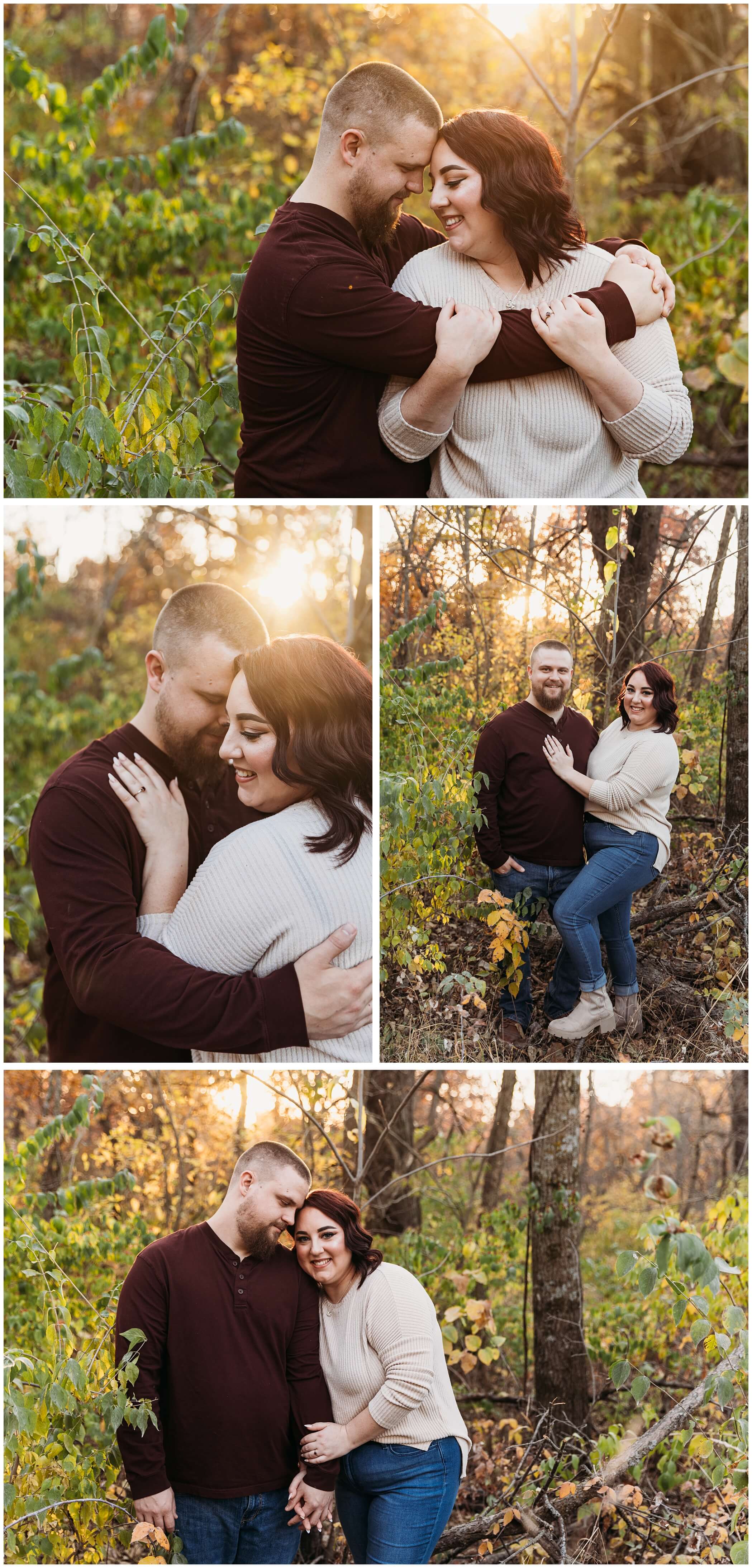colorful iowa fall engagement photos in the cedar valley