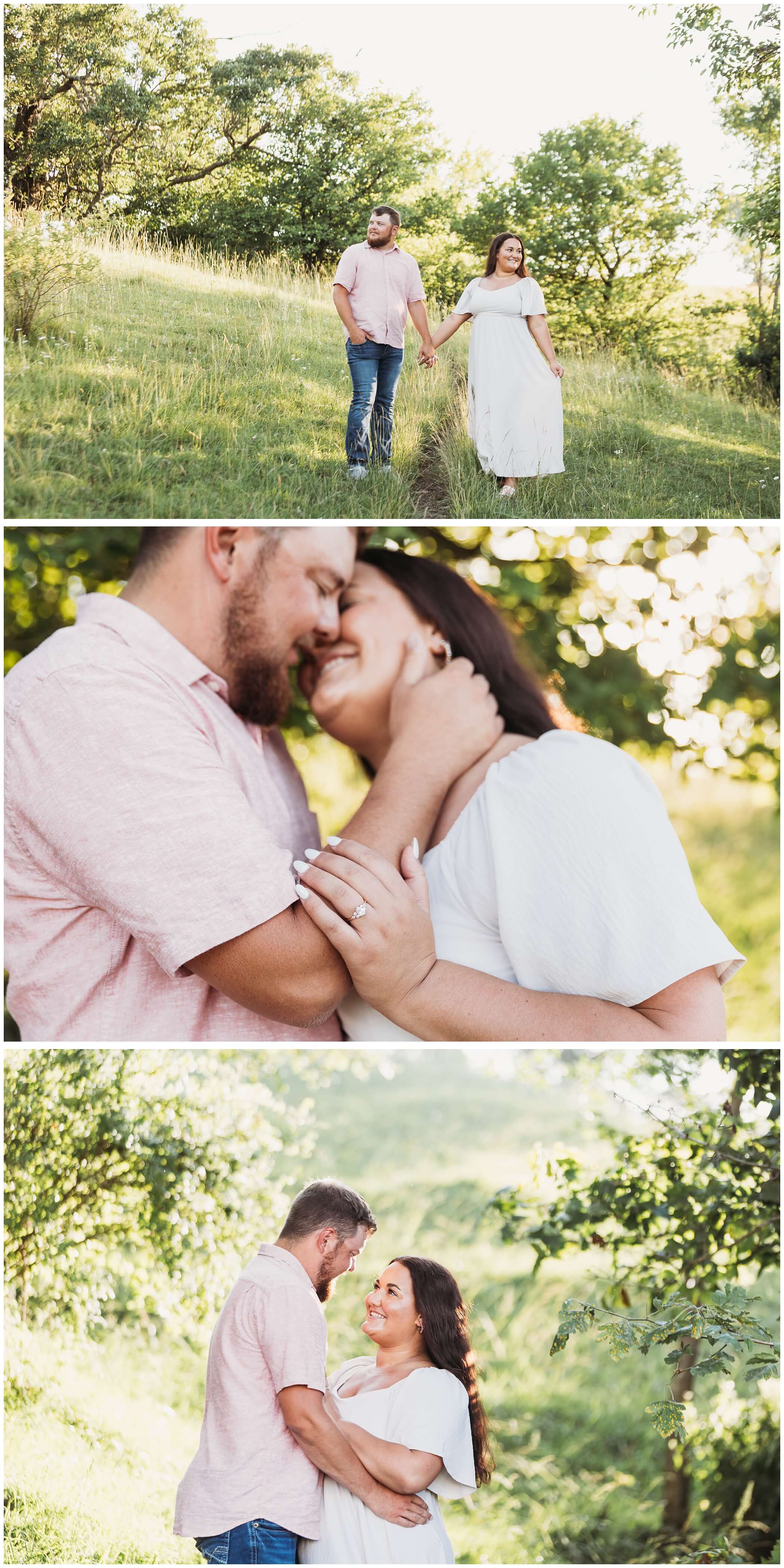 outdoor summer engagement photos, what to wear for your summer engagement session
