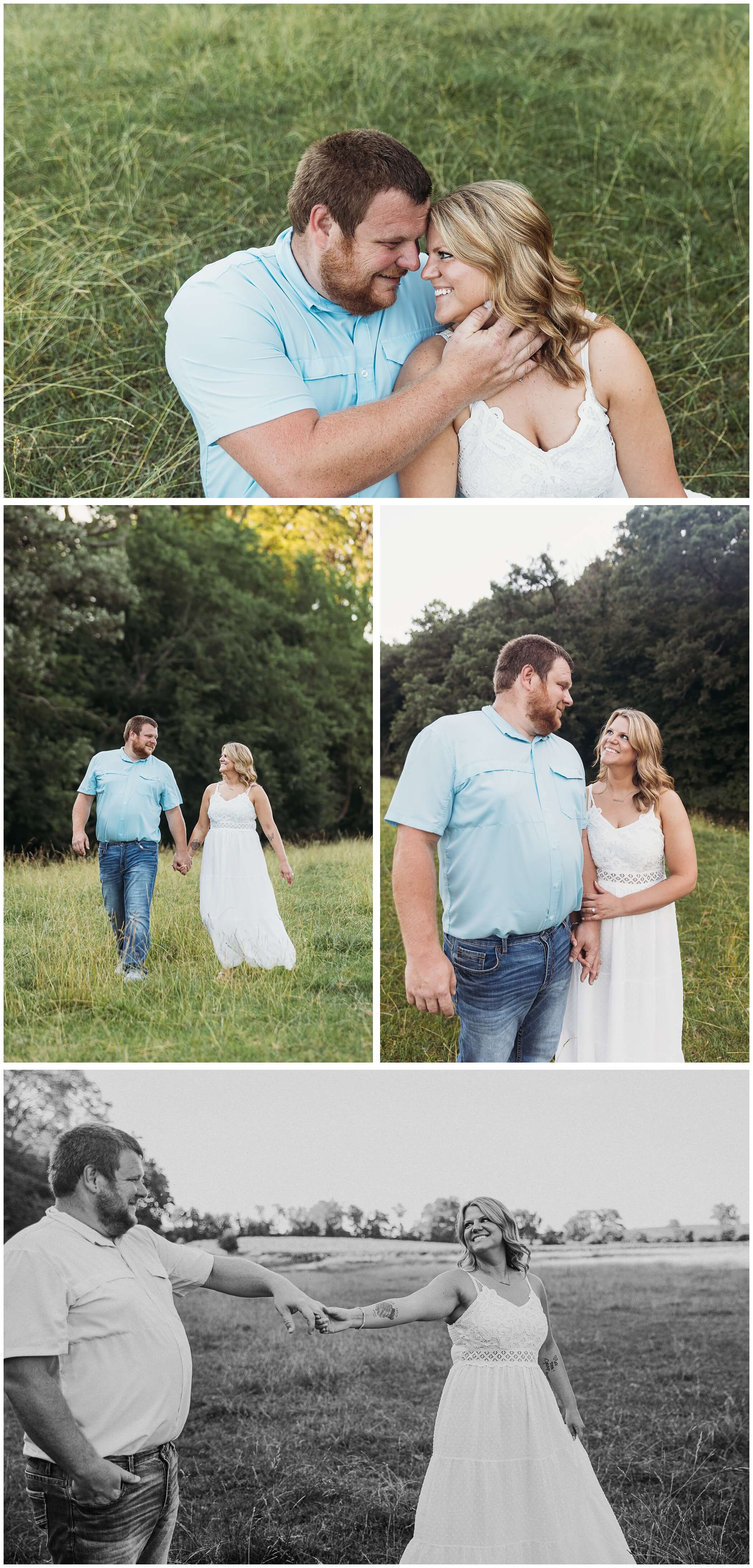 outdoor summer engagement photos in wisconsin